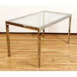 Chrome and glass Parsons Table