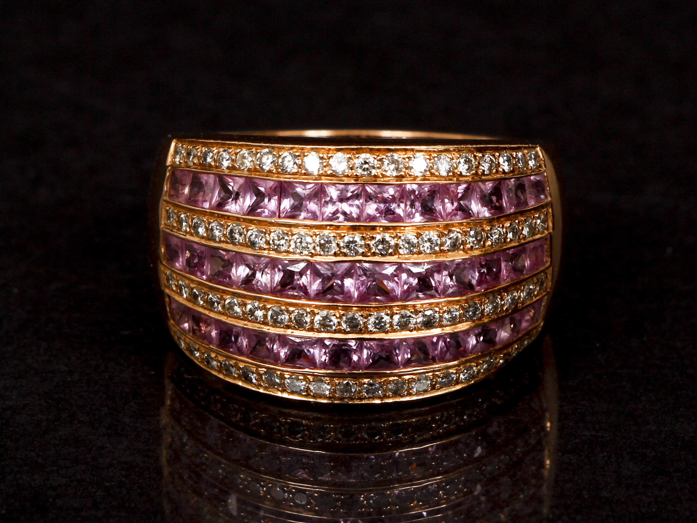 Le Vian 14K Pink Sapphire Diamond Ring - Image 2 of 5