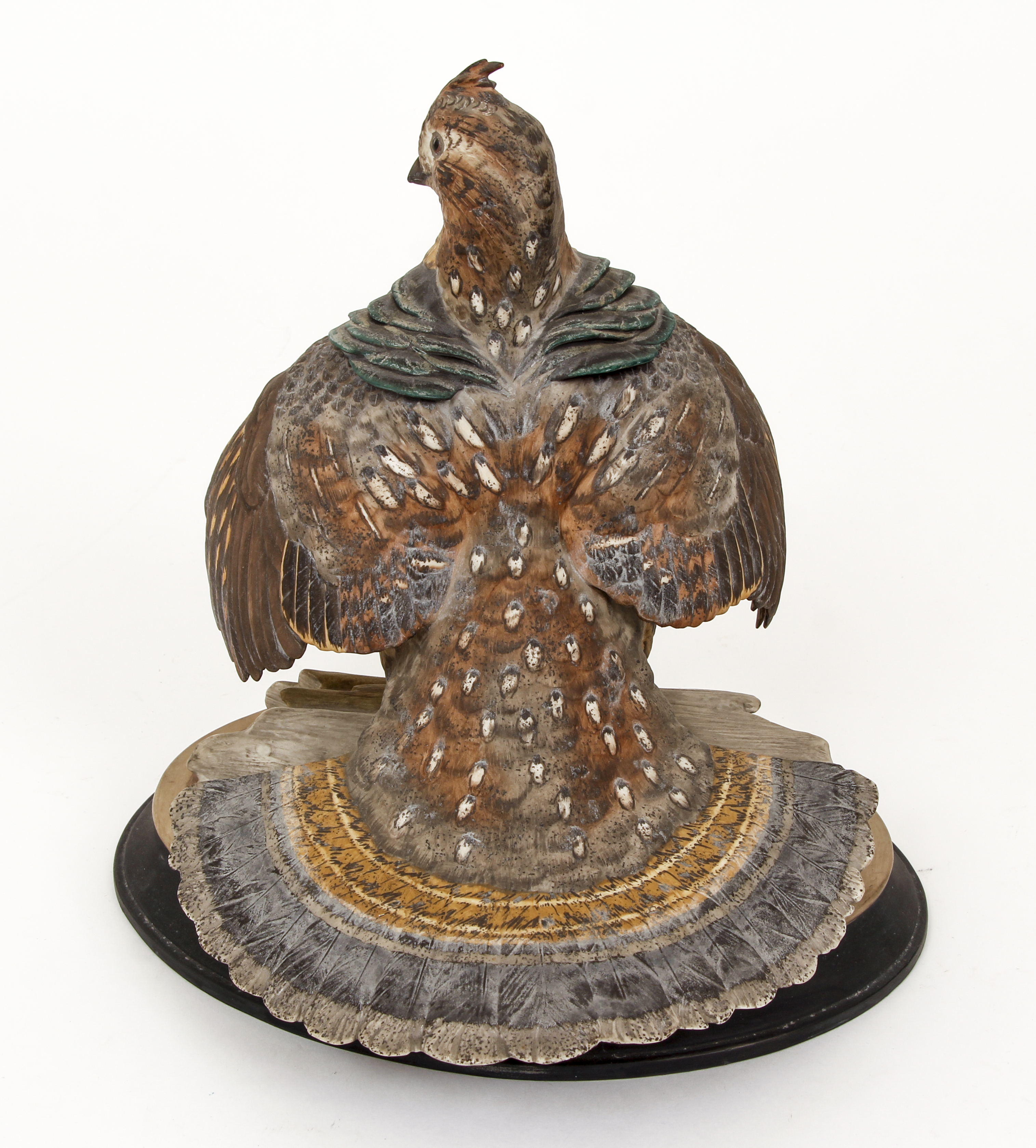 Pair Boehm Porcelain Ruffled Grouse Sculptures - Image 6 of 11