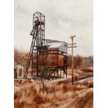 Charles Pitcher 1981 watercolor Coal Tipple