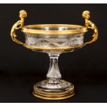 French Ormolu Mounted Cut Glass Centerpiece Bowl