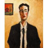 Clifford Bailey oil Black Suit, Dark Eyes