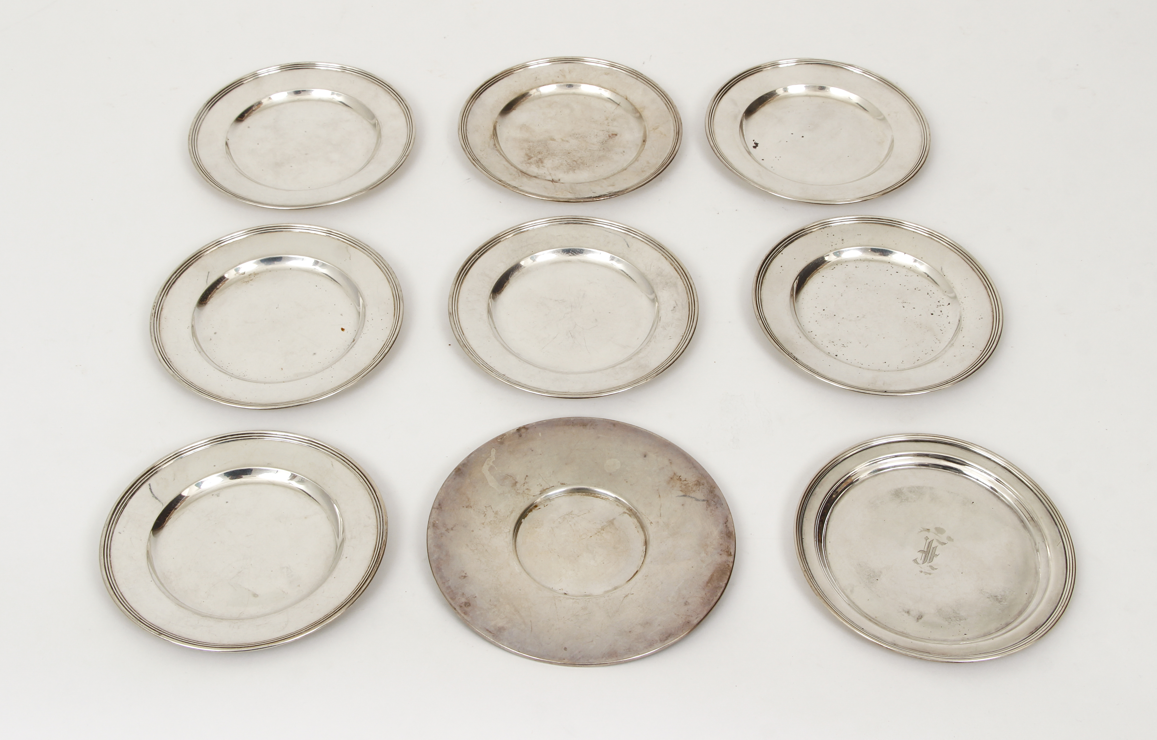 8 sterling bread plates plus sterling saucer - Image 8 of 8