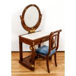 English Classical Revival Empire Vanity and Chair