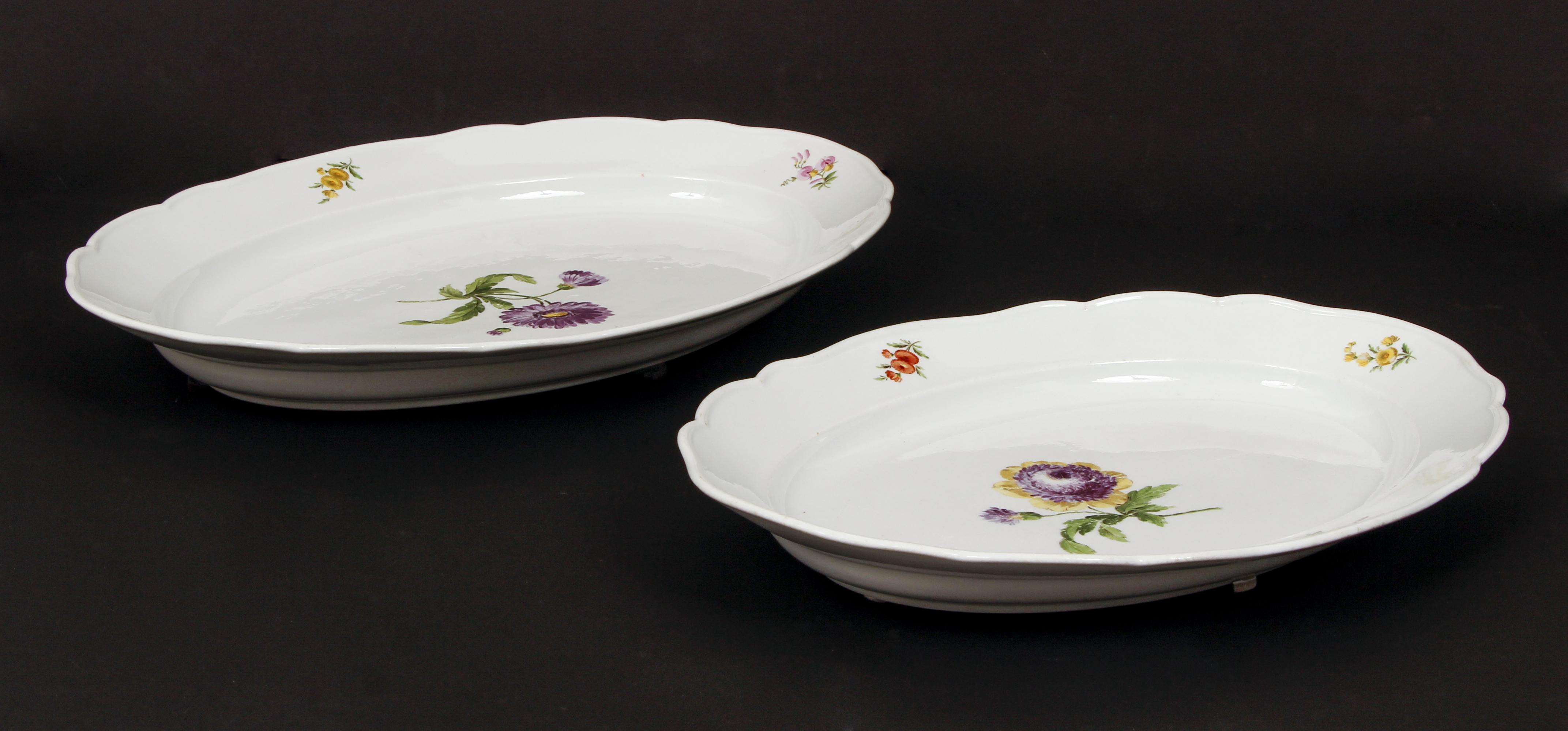 2 oval shaped Meissen Serving Platters