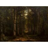 George Hetzel 1860s oil Walking in the Forest
