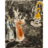 Marc Chagall hand colored Bible Etching Moses before Pharaoh