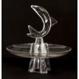 Steuben Glass Dolphin and Stand