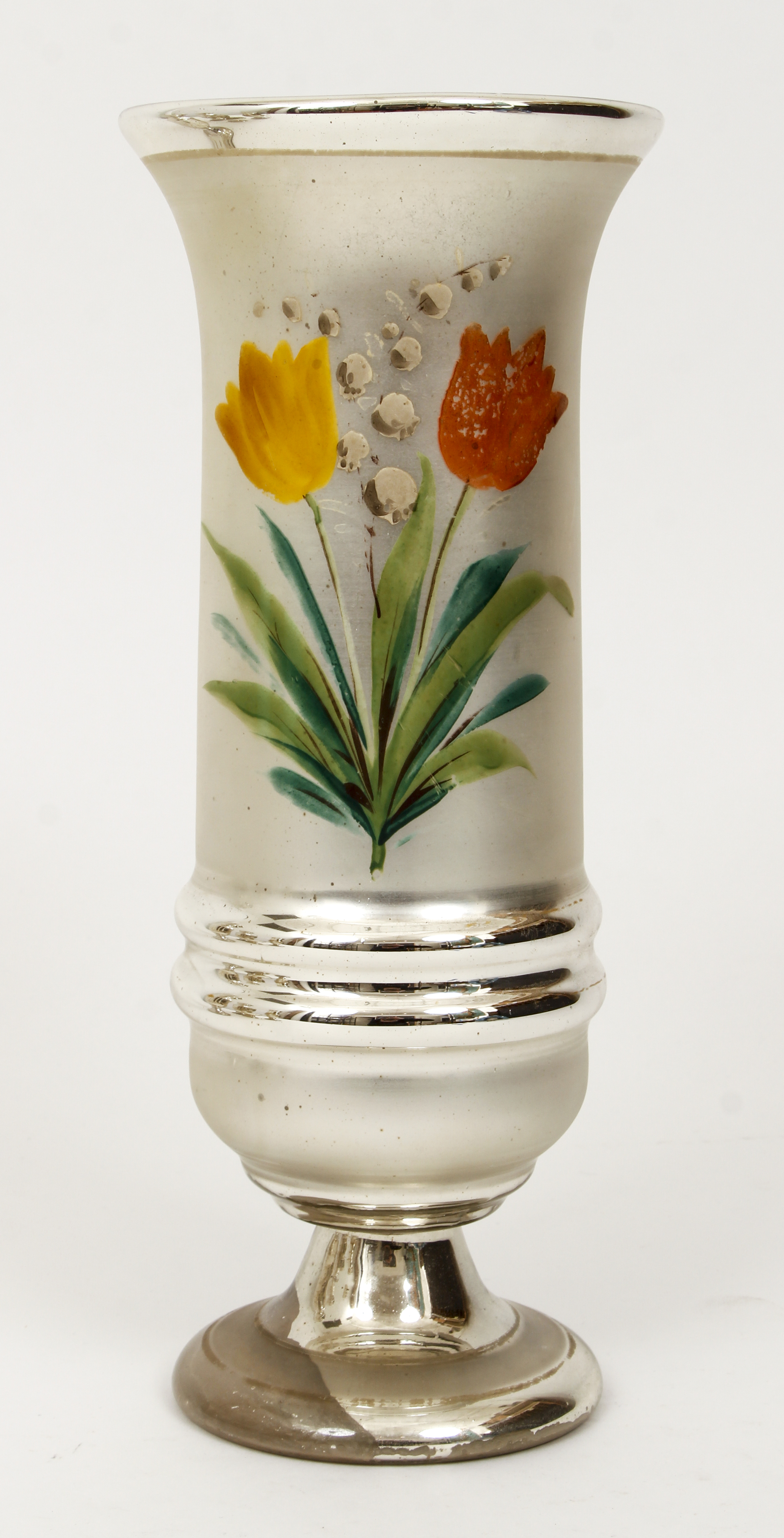 5 Mercury Glass objects with painted decoration - Image 2 of 8