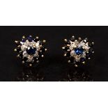 14K Sapphire Diamond Earrings