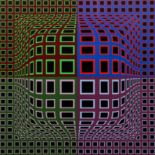 Victor Vasarely pencil signed Op Art serigraph