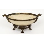 Gilt bronze porcelain centerpiece bowl