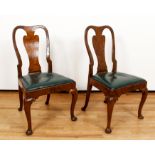 Pair George II Walnut Side Chairs