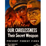 WWII Poster Our Carelessness Their Secret Weapon Propaganda