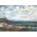 Regis Gignoux Normandy Coast Watercolor Ptg