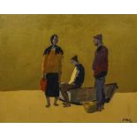 Argentinian Oil Painting Pescadores Fisherman