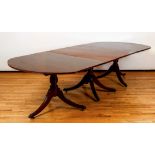 Duncan Phyfe Style triple pedestal dining table