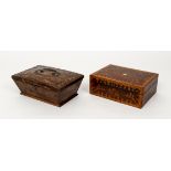 2 antique inlaid wood boxes