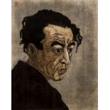 Koshiro Onchi woodblock print Portrait of Hagiwara Sakutaro, 1949 printed 1955