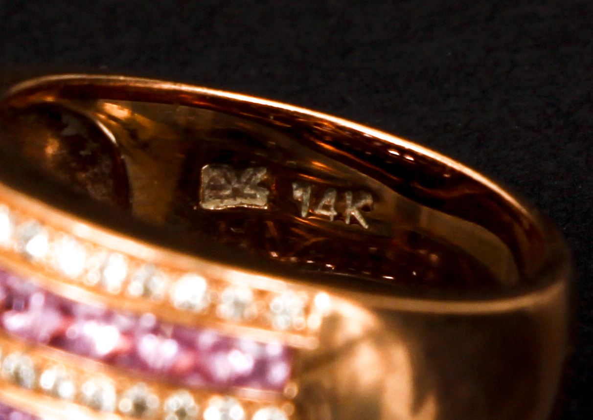 Le Vian 14K Pink Sapphire Diamond Ring - Image 5 of 5