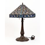 Arts and Crafts Style Stained Glass Shade and Lamp