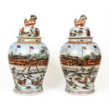Pair Chinese Export Trade Porcelain Vases