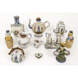 Collection of 11 Old Quimper ceramic pieces