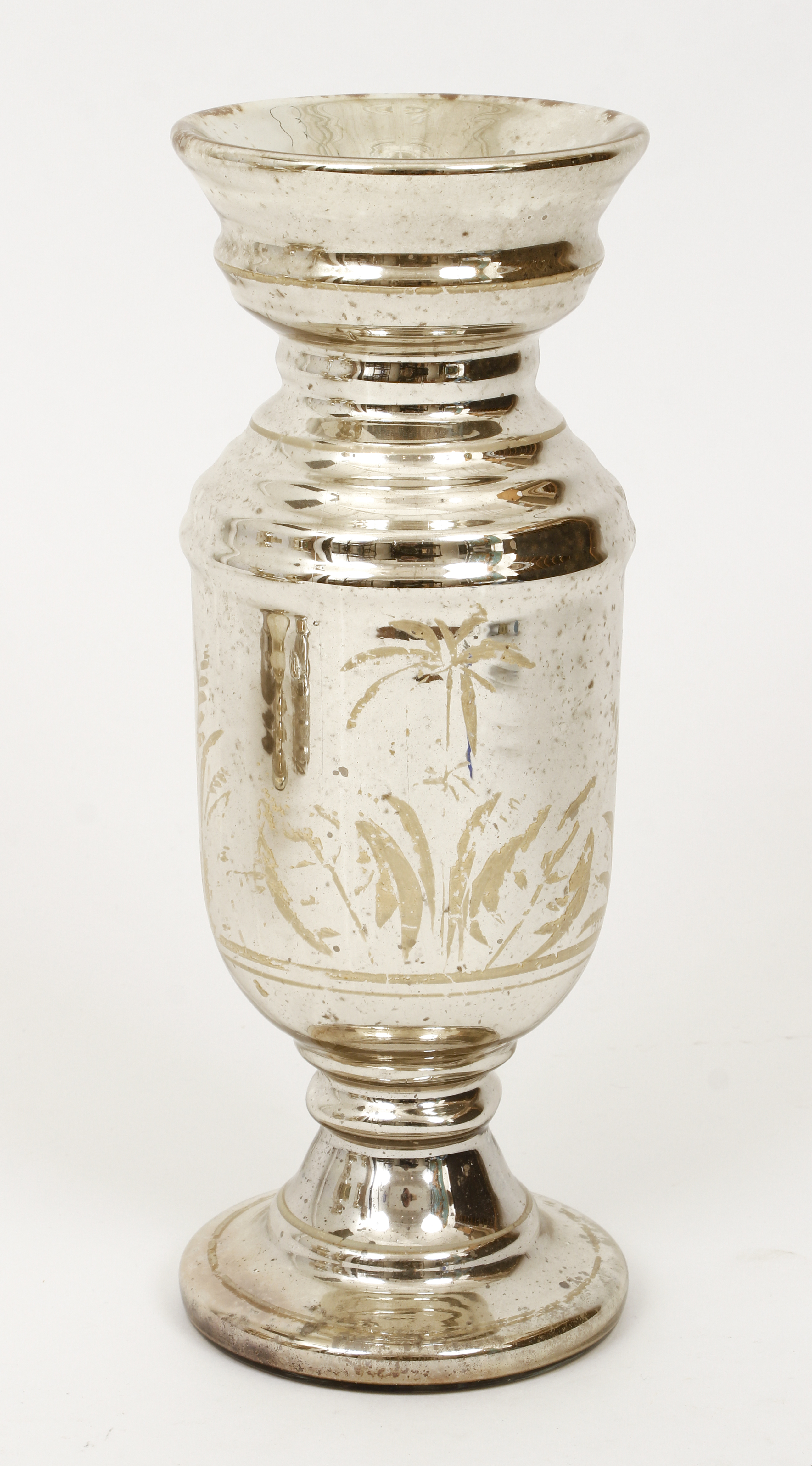 5 Mercury Glass objects with painted decoration - Image 4 of 8