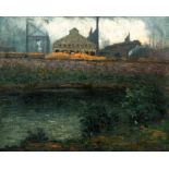 Aaron Gorson Oil Industrial Embankment along The River