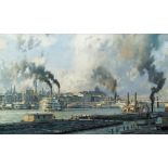 John Stobart Pittsburgh Waterfront Signed Litho