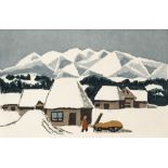 Umetaro Azechi 1951 color woodcut Snowscape