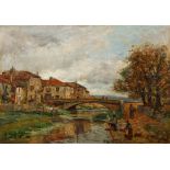 Edmond Marie Petitjean oil Wash Day in the Village