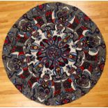 Circular Kaleidoscope Hooked Rug by Alice Black