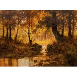 Laszlo Neogrady oil Stream in the Forest