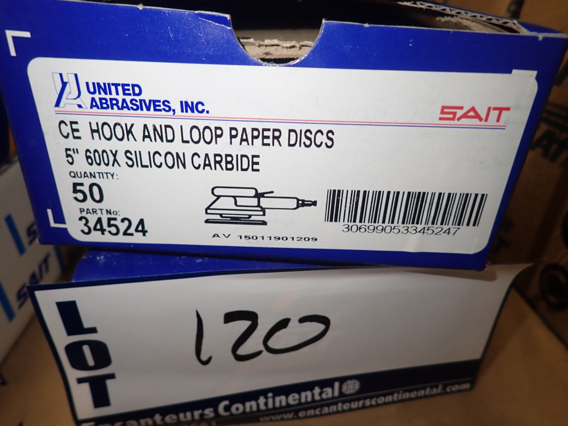 BOXES OF (50) CF HOOK & LOOP SILICONE CARBIDE 5" PAPER DISCS, GRIT #620 - Image 2 of 2