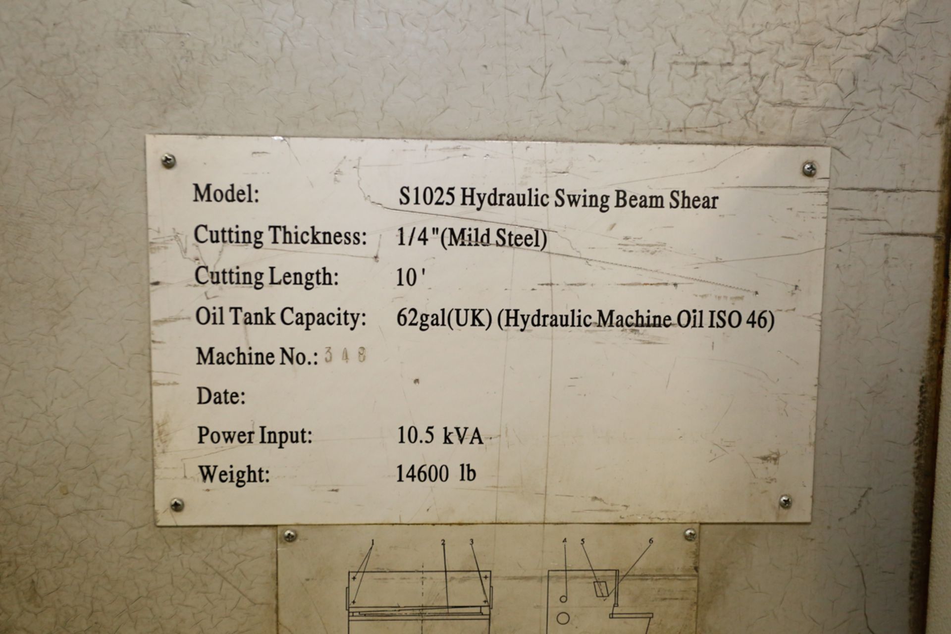 ?FABMASTER S1025 HYDRAULIC SHEAR, 1/4 X 10’ CAP. - Image 6 of 6