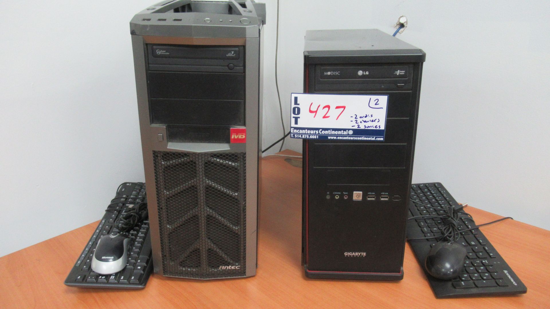 LOT DE 2 TOURS D'ODI AVEC 2 CLAVIERS & 2 SOURIS / COMPUTERS WITH KEYBOARD AND MICE - Image 2 of 2