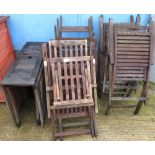 TEAK GARDEN TABLE WITH 8 CHAIRS