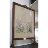 ART DECO BEVELLED MIRROR & TAPESTRY FIRE SCREEN