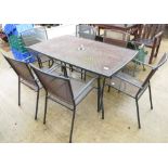METAL GARDEN TABLE & 6 CHAIRS
