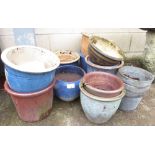 LARGE QUANTITY OF GLAZED POTS