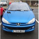 PEUGEOT 206 ALLURE COUPE, REG ET04 MXZ, REGISTERED 10/8/04, 2 KEYS, THIS VEHICLE HAS BEEN SORN OFF