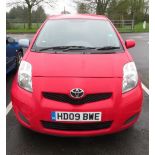 TOYOTA YARIS TR VVT-1, 5 DOOR HATCHBACK, 1329CC PETROL ENGINE, AUTOMATIC TRANSMISSION, REG HD09 BWE,