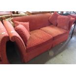 LARGE 2 SEATER SETTEE WITH DROP SIDE IN FLORAL DESIGN