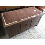 OAK BLANKET BOX WITH FABRIC TOP