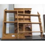 2 PINE SHELVES & PINE WALL UNIT