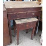 VICTORIAN CLERKS DESK & OLD TABLE