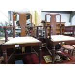 2 MAHOGANY CARVER CHAIRS WITH COLUMN LEGS