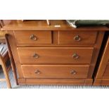 OAK 2 LONG, 2 SHORT CHEST OF DRAWERS