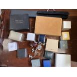 SMALL COLLECTION OF COSTUME JEWELLERY, WATCHES AND BOXES